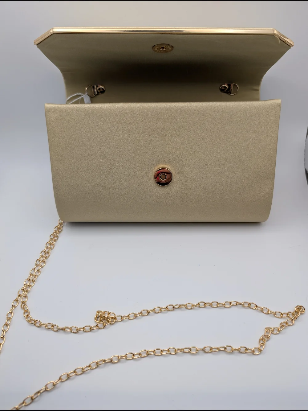 CXL by Christian Lacroix Madison Gold Metallic Clutch Chain Strarp NWT